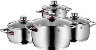 WMF Topf-Set "Quality One Induktion, Kochtopf Set mit Glasdeckel" Set, Bratentopf mit
