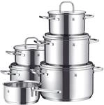 WMF Topf-Set "Inspiration Induktion, Kochtopf Set mit Glasdeckel" Set, 2x...