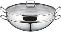 WMF Wok "Wokpfanne Macao 36 cm, Induktion" Cromargan Edelstahl Rostfrei 18/10 Set, 1