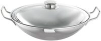 SCHULTE-UFER Wok "Bo-Lang i" Edelstahl 18/10 1 Stk. tlg. mit Glasdeckel und Zubeh&ouml;r,