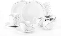 Seltmann Weiden Geschirr-Set "Kaffeeservice Trio Highline 20er Set schwarz-wei&szlig;"
