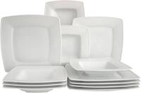 CreaTable Tafelservice "Victoria Weiss" Teller Set, klassisch wei&szlig; f&uuml;r den