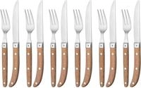WMF Steakbesteck "Ranch" mattiert, Eichenholz ge&ouml;lt