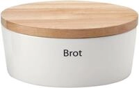 Continenta Brotkasten Brottopf, mit Holzdeckel, auch als Brotschneidbrett nutzbar