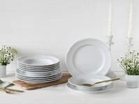 CreaTable Tafelservice "Geschirr-Set Maria Theresia" Geschirr, Teller Set, wei&szlig;, 12
