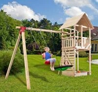 Spielturm WEKA "Tabaluga Drachenturm inkl. Anbauschaukel", beige (natur),