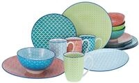 CreaTable Kombiservice "Geschirr-Set Mediterran" Service, 16 Teile, f&uuml;r 4 Personen