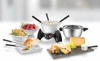 Unold Elektro-Fondue "48615" Edelstahl-Fonduetopf plus feuerfestem Keramiktopf