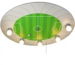 NIERMANN Deckenleuchte "Fu&szlig;ball-Stadion, Kinderlampe", bunt (gr&uuml;n, silberfarben),
