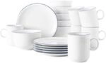 Seltmann Weiden Geschirr-Set "Fr&uuml;hst&uuml;cks-Set Compact Blaurand 18er Set wei&szlig;-blau"
