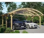 Skanholz Doppelcarport "Franken" Leimholz 550 cm natur