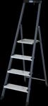 KRAUSE Stehleiter "Securo" Alu eloxiert, 1x4 Stufen, Arbeitsh&ouml;he ca. 285 cm