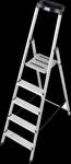 KRAUSE Stehleiter "Safety" Aluminium, 1x5 Stufen, Arbeitsh&ouml;he ca. 305 cm