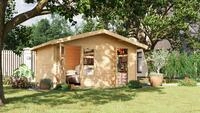 Gartenhaus KARIBU "Lagor 1", beige (naturbelassen), ohne Fu&szlig;boden, ohne