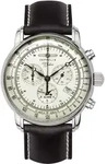 Chronograph ZEPPELIN "100 Jahre", schwarz (schwarz, creme), Armbanduhren, Herren,