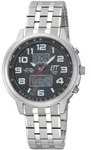 Funkchronograph ETT "Hunter World Timer", grau (silberfarben), Armbanduhren, Herren,