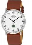 Funkuhr MASTER TIME "Basic", braun (cognacfarben, wei&szlig;), Armbanduhren, Herren,
