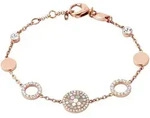Armband FOSSIL "Schmuck Geschenk Edelstahl Pearl Disc Station", rosa