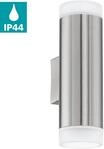 EGLO Wandleuchte "RIGA-LED Wandlampe, GU10, IP54, Edelstahl und Kunststoff,