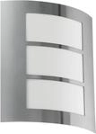 EGLO Wandleuchte "City, Wandlampe, Au&szlig;enbeleuchtung, Au&szlig;enlampe, silber, wei&szlig;,