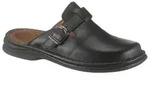 Clog JOSEF SEIBEL "Madrid", Herren, Gr. 43, schwarz, Leder, unifarben, Schuhe Clog,