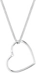 Kette mit Anh&auml;nger ELLI "Halskette Herz Anh&auml;nger Liebe Cut Out 925 Silber"...