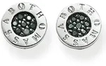Paar Ohrstecker THOMAS SABO "Classic Pav&eacute; Schwarz, Classic Pav&eacute; Wei&szlig;", silber