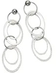 Paar Ohrh&auml;nger CELESTA "Silber 925 rhodiniert aus Ringen 6cm lang", wei&szlig;,...
