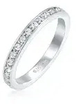 Silberring ELLI "Ring Memoire Verlobung Kristalle 925 Silber" Gr. 54, wei&szlig;,