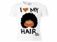 T-Shirt LOGOSHIRT "I Love My Hair" Gr. 104, weiß Mädchen Shirts T-Shirts mit...