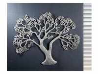 Wanddekoobjekt GILDE "Wandrelief Baum, silber" Wanddekoobjekte Gr. B/H/T: 78,0...