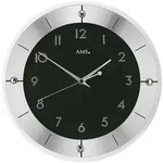 Funkwanduhr AMS "F5849", silber (silberfarben, schwarz), Wanduhren, &Oslash; 31cm,