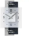 Wanduhr AMS "W9245", grau (silberfarben, anthrazit), Wanduhren, B/H/L: 36cm x 22cm,