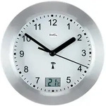 Funkwanduhr AMS "F5923", silber (silberfarben), Wanduhren, &Oslash; 17cm,