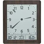 Funkwanduhr AMS "F5893", braun, Wanduhren, B/H/L: 3cm x 24cm x 21cm,