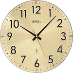 Funkwanduhr AMS "F5974", gold (goldfarben, schwarz), Wanduhren, &Oslash; 32cm,