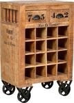 SIT K&uuml;chenwagen "RUSTIC Mangoholz mit Weinregal & 16 Flaschenf&auml;chern" Integriertes