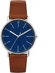 Quarzuhr SKAGEN "SIGNATUR", braun (braun, blau), Armbanduhren, Damen, Quarzuhr,