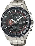 Chronograph CASIO EDIFICE, silber (rot, schwarz, silberfarben), Armbanduhren, Herren,