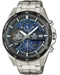 Chronograph CASIO EDIFICE, silber (schwarz, blau, silberfarben), Armbanduhren,
