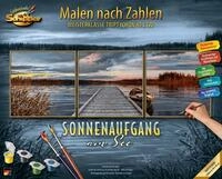 Malen nach Zahlen SCHIPPER "Meisterklasse Triptychon - Sonnenaufgang am See", bunt,