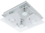 EGLO Deckenleuchte "CABI Deckenlampe, Edelstahl und Glas, GU10, weiss,