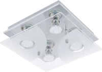 EGLO Deckenleuchte "CABI Deckenlampe, Edelstahl und Glas, GU10, weiss,
