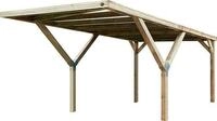 weka Einzelcarport Massivholz 276 cm braun mit PVC-Dach