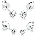 Ohrstecker-Set ELLI "Ohrringe Ohrstecker Set Wei&szlig; 925 Sterling Silber, mit