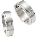 Paar Creolen FIRETTI "Schmuck Geschenk Basic, Matt/Glanz Optik", silber