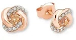 Paar Ohrstecker AMOR "Knoten", rosa (ros&eacute;goldfarben, wei&szlig;, kristallwei&szlig;),