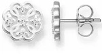 Paar Ohrstecker THOMAS SABO "Kleeblatt-Design", silber (silberfarben, wei&szlig;, wei&szlig;),