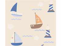 A.S. Création Papiertapete "Boys & Girls 6 mit Segelbooten", Meer