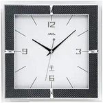 Funkwanduhr AMS "F5855", silber (silberfarben, schwarz), Wanduhren, B/H/L: 4cm...